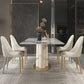 Rectangle Dining Site Table Traditional Luxury Table with Stainless Steel Base