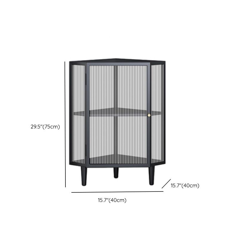 Armoire à plate-forme en métal moderne Batteur de rangement à la maison avec porte en verre