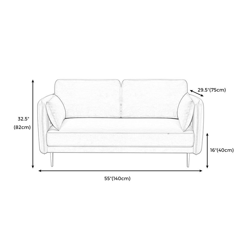 Mid-Century Modern Square Arm Sofa 32.2-In High Cushions Slipcovered Sofa Clearhalo 'furn' 'furn_sofas' 'Furniture' 'furniture_sofas' 'kitchen' 'kitchen_sofas' 'Living Room Furniture' 'Sofa' 'sofas' 1200x1200_2c218114-948b-4a21-a35a-d96511ec0987