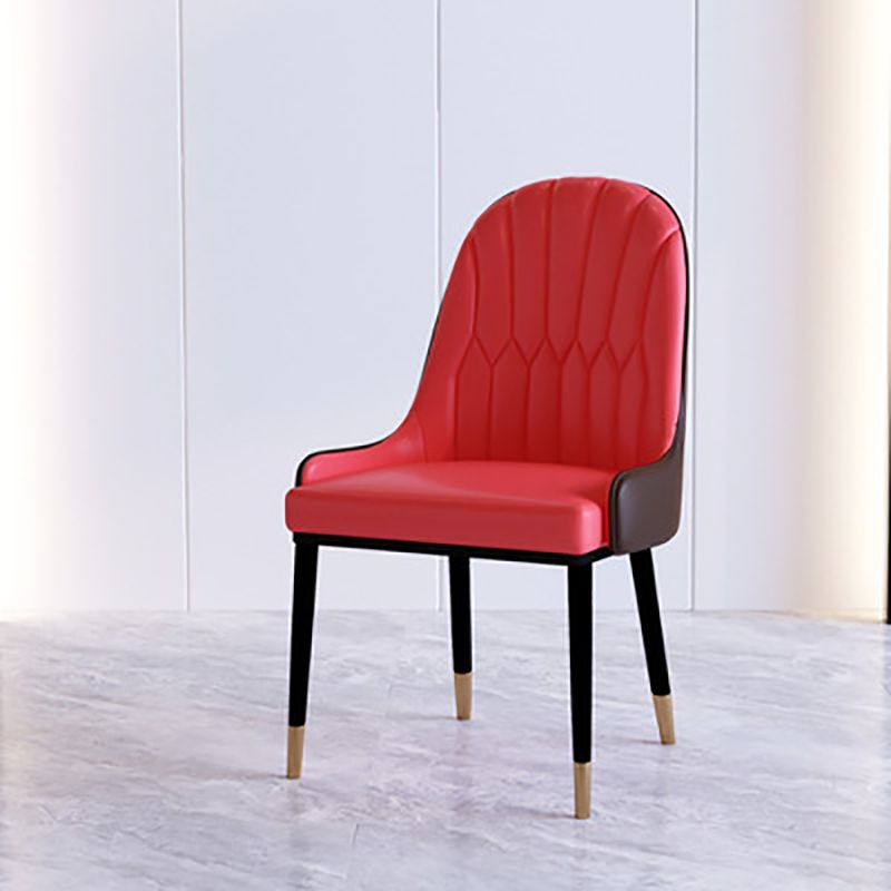 Contemporary Side Chair Upholstered Armless Faux Leather Dining Chairs Clearhalo 'Dining Chairs' 'Dining Tables & Seating' 'dining_chair' 'furn' 'furn_dining_chair' 'Furniture' 'Kitchen & Dining Furniture' 1200x1200_2c21829f-3e73-4d08-8cb3-82efa48b68f2