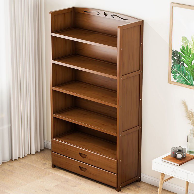 Contemporary Closed Back Bookcase Standard Engineered Wood Bookshelf