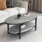 Table basse et cocktail en ardoise Glam, ovale, pour le salon
