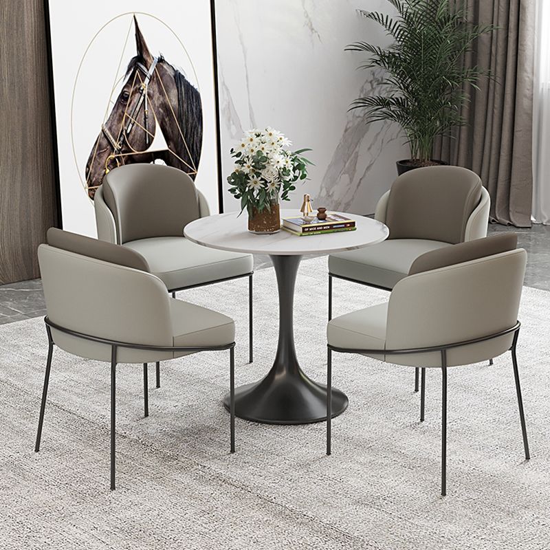 Round Sintered Stone White Dining Table Simplicity Tulip Table for Dining Room Clearhalo ' dining_table' 'Dining Tables & Seating' 'Dining Tables' 'furn' 'furn_dining_table' 'Furniture' 'furniture_dining_table' 'Kitchen & Dining Furniture' 'kitchen&dining_furn' 'kitchen' 'kitchen_dining_table' 1200x1200_2c26acbe-b803-4e9d-a354-8c1a6773b2c9