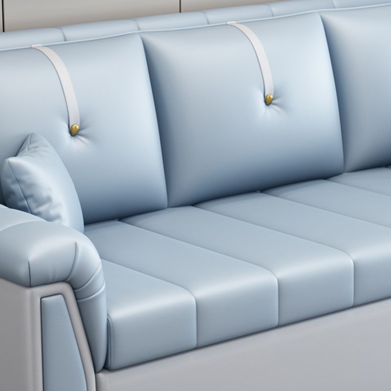 Square Arm Standard Couch Bed Contemporary Faux Leather Bed Sofa Couch Clearhalo 'furn' 'furn_sofas' 'Furniture' 'Living Room Furniture' 'Sofa' 'sofas' 1200x1200_2c26d76c-8d5e-4370-ae53-80e28f44c895