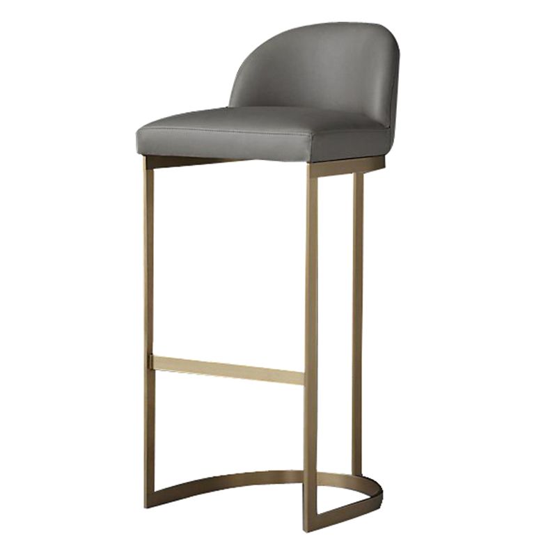Glam Mental Leather Bar Stools Indoor Barstool with Iron Legs and Low Back Clearhalo 'Bar Furniture' 'Bar Stools' 'bar_stools' 'furn' 'furn_bar_stools' 'furniture_bar_stools' 'Kitchen & Dining Furniture' 'kitchen&dining_furn' 'kitchen' 'kitchen_furn' Furniture' 1200x1200_2c26dddd-32c8-46ab-b359-891269b5e3ea