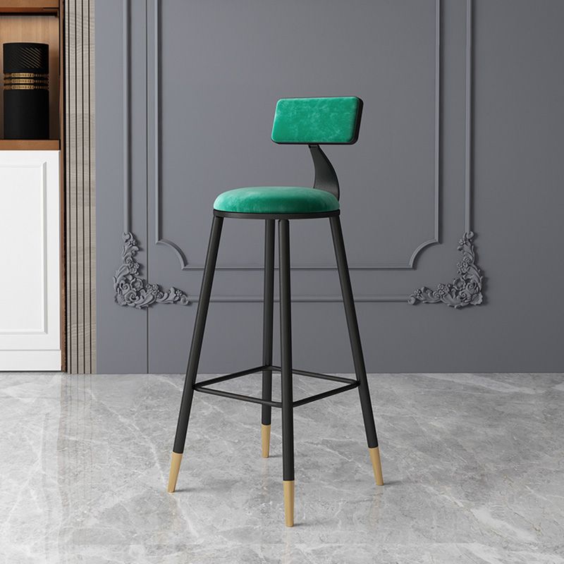 Tabouret de bar de style contemporain Tabouret de bar rond à dossier bas avec pieds en métal