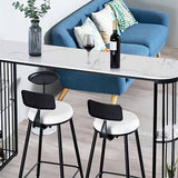 Sala de estar de glam altura de mostrador 1/2/3 piezas de mármol blanco bistro set