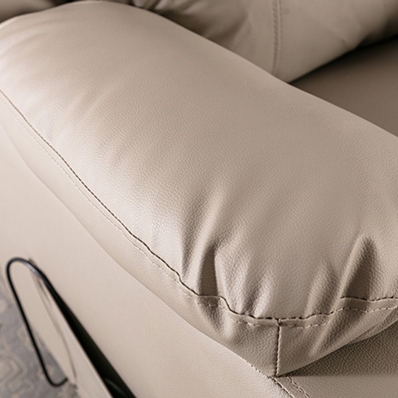 Faux Leather Recliner Chair with Lumbar Metal Frame Standard Recliner Clearhalo 'Chairs & Seating' 'furn' 'furn_recliners' 'Furniture' 'Living Room Furniture' 'Recliners' 1200x1200_2c2866cb-1852-441e-bbc2-05ee9cfecba4