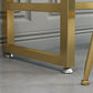 Glam Indoor Bar Dining Table Rectangle Bar Stool Table with Footrest