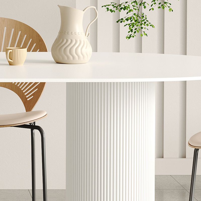 White Oval Dining Table Stone Top Dining Table with Double Pedestal Clearhalo 'Dining Tables & Seating' 'Dining Tables' 'dining_table' 'furn' 'furn_dining_table' 'Furniture' 'Kitchen & Dining Furniture' 1200x1200_2c28a4f4-43a7-455a-8bc3-45d9af475128