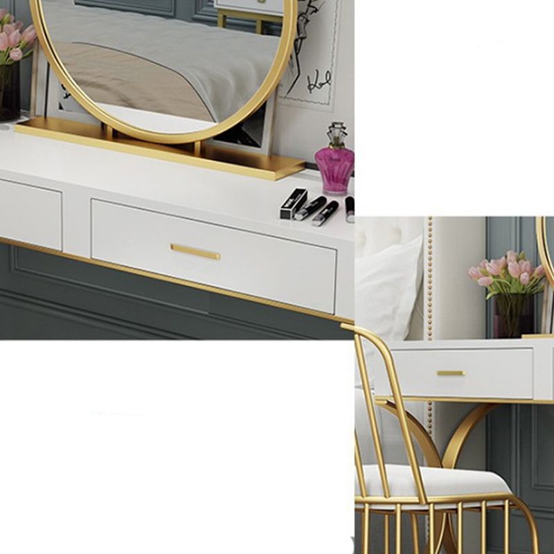 15.74" Wide Bedroom Dressing Table in White Make-up Vanity with 4 Drawers