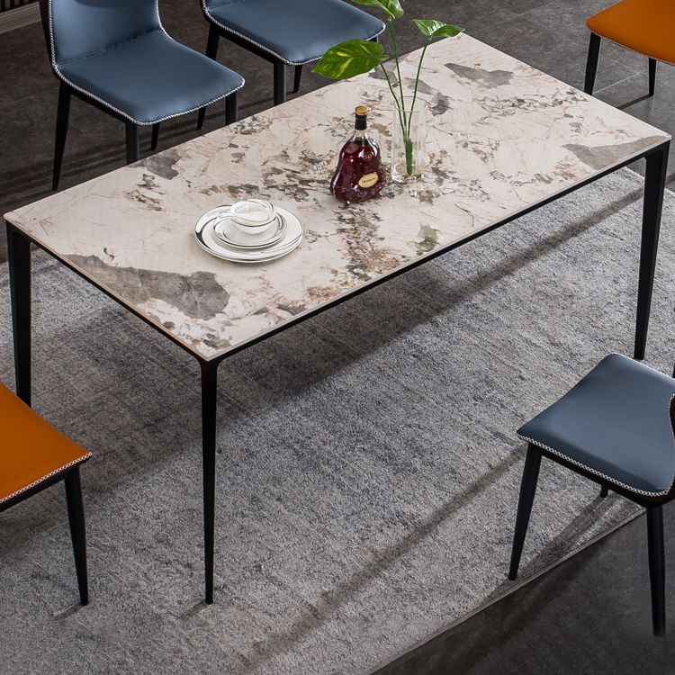 Sintered Stone Table for Restaurant Industrial Rectangle Dining Table with 4 Legs Clearhalo 'Dining Tables & Seating' 'Dining Tables' 'dining_table' 'furn' 'furn_dining_table' 'Furniture' 'furniture_dining_table' 'Kitchen & Dining Furniture' 'kitchen' 'kitchen_dining_table' 1200x1200_2c2ace90-cf81-4625-91e3-5c23d20e7f45