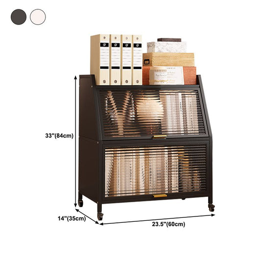 13.78"W Bookshelf Contemporary Style Bookcase for Home Study Room with Casters Clearhalo 'Bookcases' 'furn' 'furn_bookcases' 'Furniture' 'Office Furniture' 1200x1200_2c2ae96a-0c60-4958-8bb4-0f80d4992774