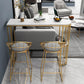 Glam Iron Bistro Table Stone Top Indoor Bar Dining Table with Shelf Clearhalo 'Bar Furniture' 'Bar Tables' 'bar_tables' 'furn' 'furn_bar_tables' 'Furniture' 'furniture_bar_tables' 'Kitchen & Dining Furniture' 1200x1200_2c2b62e4-876b-4db3-af4b-a71aef96d961