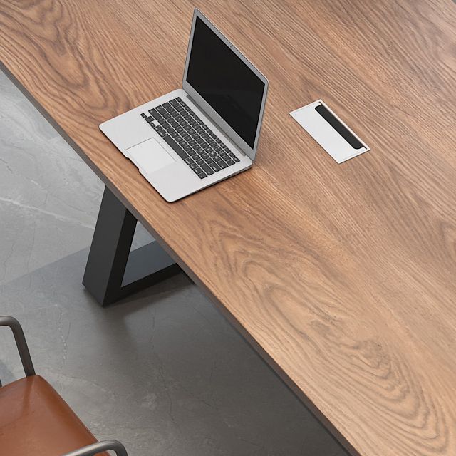 Solid Wood Writing Desk Industrial 29.53 "Tall Office Desk met ijzeren benen