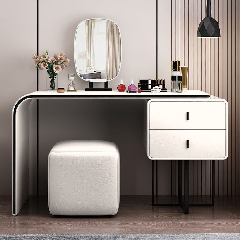 Tavolo da toeletta da 2 da 2-disegno in pelle 28,74 "H tavolo da toeletta con base metallica