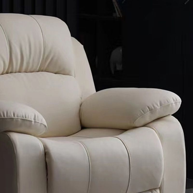 Solid Color Leather Standard Recliner Wood Frame Manual-Handle Recliner Chair Clearhalo 'Chairs & Seating' 'furn' 'furn_recliners' 'Furniture' 'Living Room Furniture' 'Recliners' 1200x1200_2c2d3dfa-321d-4705-9972-b9a48a4ac742