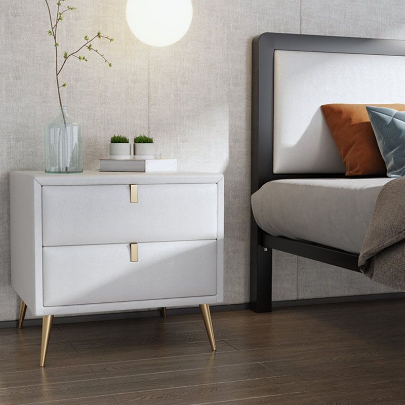 2ドロワーのベッドサイドキャビネット19.5 "の高さの脚には、夜のテーブルが含まれています