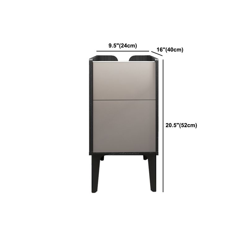 Manota moderno da 21 pollici H comodini a 2 gambe in pietra in pietra incluso tavolo da notte in grigio