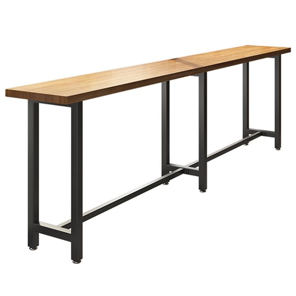 Wood Natural Bistro Accent Dining Table Modern Rectangle Footrest Pub Table Clearhalo 'Bar Furniture' 'Bar Tables' 'bar_tables' 'furn' 'furn_bar_tables' 'Furniture' 'furniture_bar_tables' 'Kitchen & Dining Furniture' 1200x1200_2c2ed316-f2b1-4f75-b3ae-ec6b5e4def79