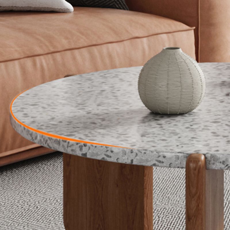 Tavolino contemporaneo rotondo in terrazzo 15,7 "h 1 tavolo da cocktail singolo