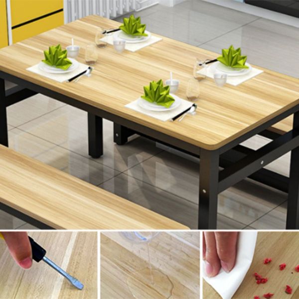 Moderne rechthoekige houten eettafel metalen poten voor eetkamer