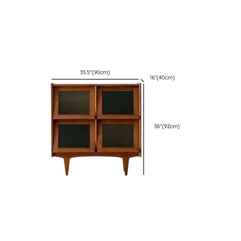 Mid-Century Design Natural Cabinet with 4 Doors in Pine Wood Clearhalo 'Cabinets & Chests' 'cabinets_chests' 'furn' 'furn_cabinets_chests' 'Furniture' 'Living Room Furniture' 1200x1200_2c348732-6d40-48b5-8377-9eb9109c2c4e