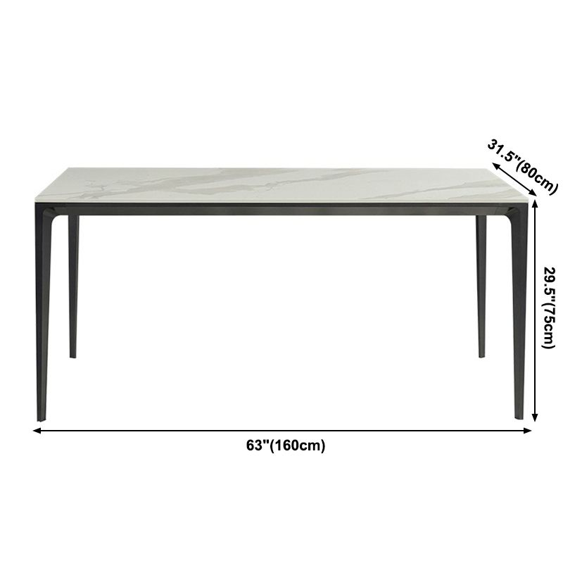Modern Style Sintered Stone Dining Table White Rectangle Table with 4 Legs for Kitchen Clearhalo ' dining_table' 'Dining Tables & Seating' 'Dining Tables' 'Furniture' 'furniture_dining_table' 'Kitchen & Dining Furniture' 'kitchen&dining_furn' 'kitchen' 'kitchen_dining_table' 1200x1200_2c37498b-8d7e-49f2-97ff-21913c727e7d