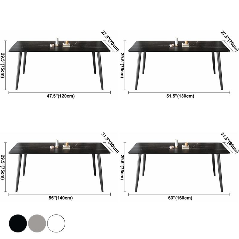 Contemporary Rectangle Dining Table Sintered Stone Table with 4 Legs for Home Kitchen Dinner Clearhalo ' dining_table' 'Dining Tables & Seating' 'Dining Tables' 'furn' 'furn_dining_table' 'Furniture' 'furniture_dining_table' 'Kitchen & Dining Furniture' 'kitchen&dining_furn' 'kitchen' 'kitchen_dining_table' 1200x1200_2c3932eb-98d5-4233-a508-c430a5993c84