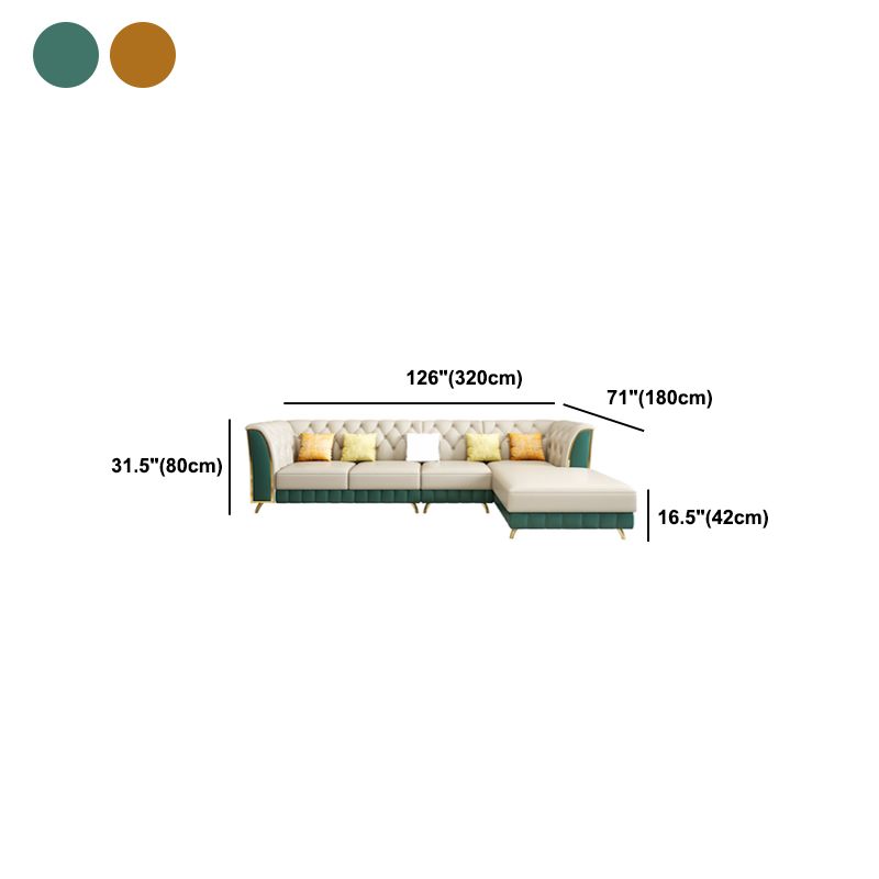Section du bras évasé tufté avec oreillers