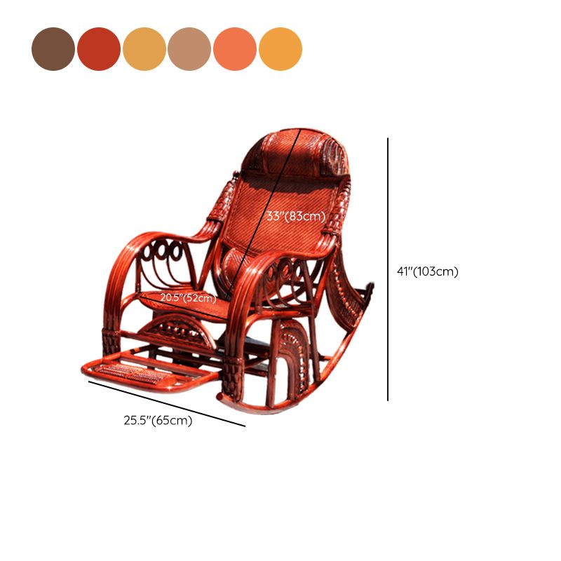 Traditional Rocking Chair Rattan Frame Solid Color Spindle Backrest Indoor Rocking Chair Clearhalo 'Chairs & Seating' 'furn' 'furn_rocking_chairs' 'Furniture' 'Living Room Furniture' 'Rocking Chairs' 'rocking_chairs' 1200x1200_2c3b3224-813c-404c-ad68-5f30c7317d55