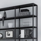 Hedendaagse metalen boekenkast open terug Black Etagere boekenplank