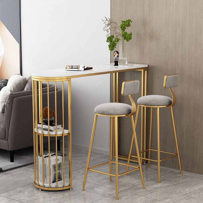 White Stone Bar Table Traditional Luxury Bar Table with Sled Base Clearhalo 'Bar Furniture' 'Bar Tables' 'bar_tables' 'furn' 'furn_bar_tables' 'Furniture' 'furniture_bar_tables' 'Kitchen & Dining Furniture' 1200x1200_2c3d4f44-a066-4be1-b437-726a9985a97f