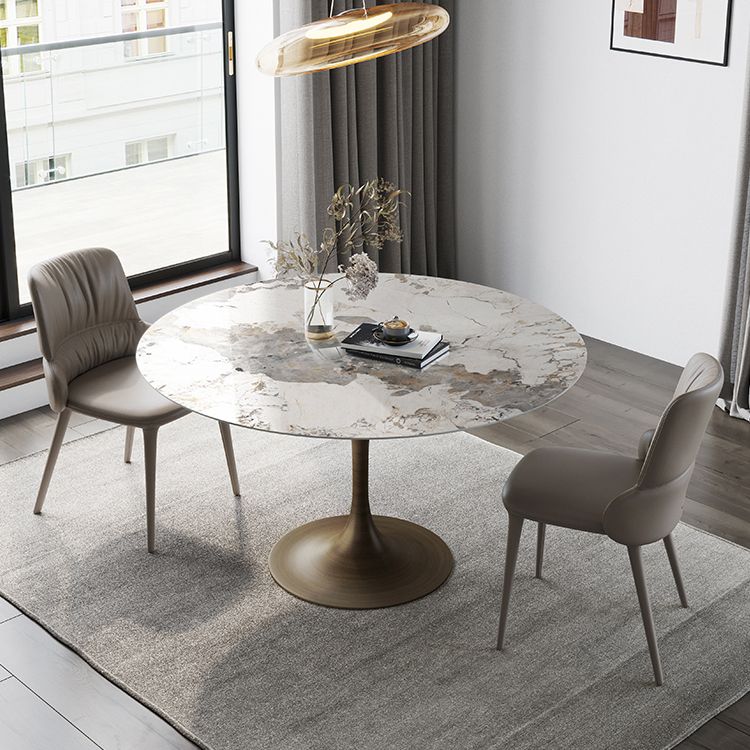 Traditional Luxury Tulip Base Furniture Round Stone Dining Table for Home Clearhalo ' dining_table' 'Dining Tables & Seating' 'Dining Tables' 'furn' 'furn_dining_table' 'Furniture' 'furniture_dining_table' 'Kitchen & Dining Furniture' 'kitchen&dining_furn' 'kitchen' 'kitchen_dining_table' 1200x1200_2c3fa60a-a615-4f2c-ab97-1201c912b1ed