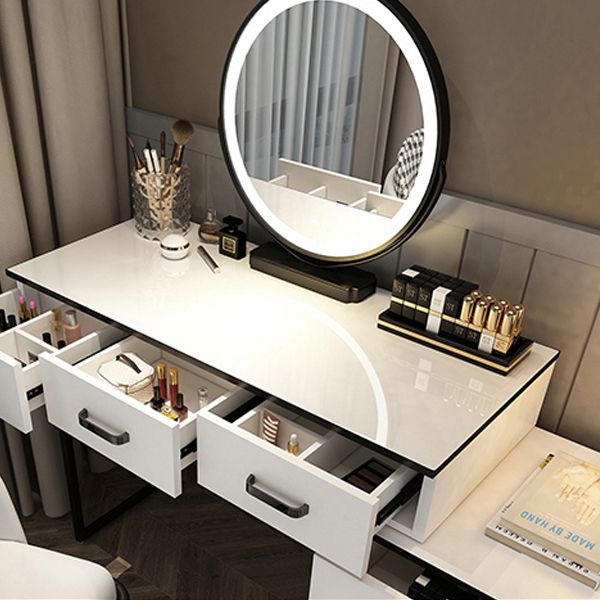 Modern Dressing Table Bedroom Stone Lighted Mirror Make-up Vanity Clearhalo 'Bedroom Furniture' 'furn' 'furn_makeup_vanities' 'Furniture' 'Makeup Vanities' 'makeup_vanities' 1200x1200_2c40af2d-d8a9-4e7d-81c4-68619eb3a7a0