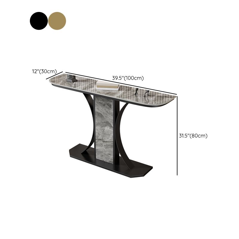 Glam Console Table Half Moon Stone Accent Table for Hall , 12 Inch Wide Clearhalo 'Console Tables' 'console_tables' 'Entry & Mudroom Furniture' 'furn' 'furn_console_tables' 'Furniture' 1200x1200_2c41967e-62f4-46a1-ba0f-c7303c66ee91