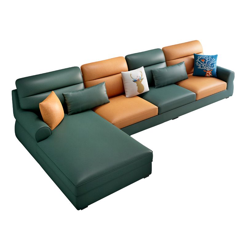 Recessed Arm Sofa and Chaise L-Shape Pillow Back Cushion Sectional Clearhalo 'furn' 'furn_sectionals' 'Furniture' 'furniture_sectionals' 'Living Room Furniture' 'Sectionals' 1200x1200_2c419b05-3b8f-472d-bda1-26d52146980a