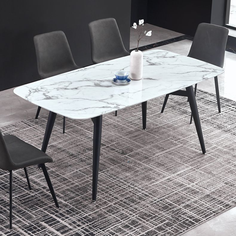 Modern Style Sintered Stone Rectangle Table Set 1/2/5/7 Pieces Dining Set Clearhalo 'Dining Room Sets' 'Dining Tables & Seating' 'dining_room_set' 'furn' 'furn_dining_room_set' 'Furniture' 'Kitchen & Dining Furniture' 1200x1200_2c425d50-f3e1-4691-b6f6-fb5f7110f5ad