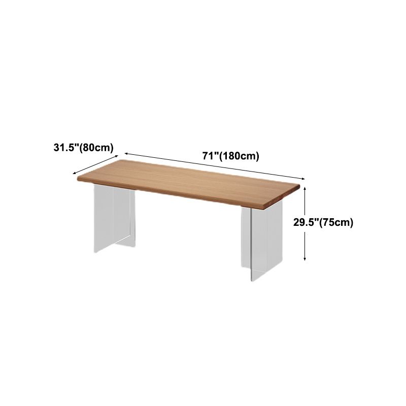 Solid Wood and Acrylic Dinette Table Modern Rectangle Dinner Table Kitchen Home Clearhalo 'Dining Tables & Seating' 'Dining Tables' 'dining_table' 'furn' 'furn_dining_table' 'Furniture' 'furniture_dining_table' 'Kitchen & Dining Furniture' 'kitchen' 'kitchen_dining_table' 1200x1200_2c432763-7144-4541-9c29-ca35b3ed139d