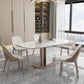 Glam Style Dining Rectangle Table Sintered Stone Table with Metal Legs for Home Use Clearhalo 'Dining Tables & Seating' 'Dining Tables' 'dining_table' 'furn' 'furn_dining_table' 'Furniture' 'Kitchen & Dining Furniture' 1200x1200_2c436851-dde9-4cfb-b9ca-9792df6405c8