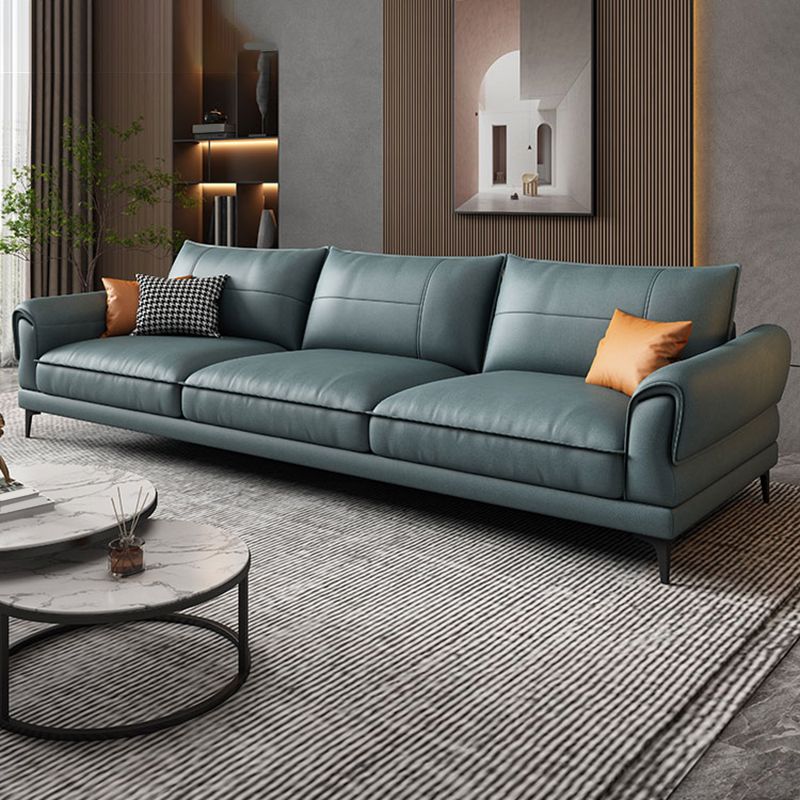 Faux Coupage de canapé à bras évasé contemporain de coloration en cuir en cuir en cuir en cuir en cuir en cuir