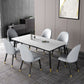 Modern Rectangle Dining Table Set 1/2/3/5/7 Pieces Dinette Set with Sintered Stone Top Clearhalo 'Dining Room Sets' 'Dining Tables & Seating' 'dining_room_set' 'furn' 'furn_dining_room_set' 'Furniture' 'Kitchen & Dining Furniture' 1200x1200_2c47b25a-5019-431a-ad16-e72cf38f3069