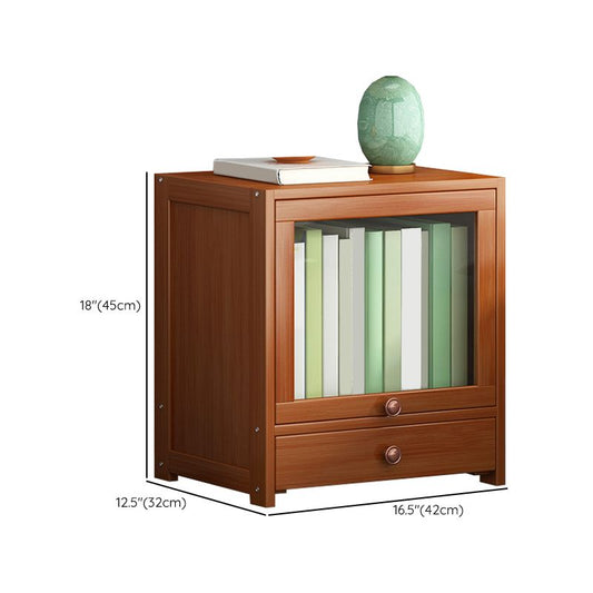 Mesa nocturna de acrílico y madera Mesa de noche minimalista moderna con cajones