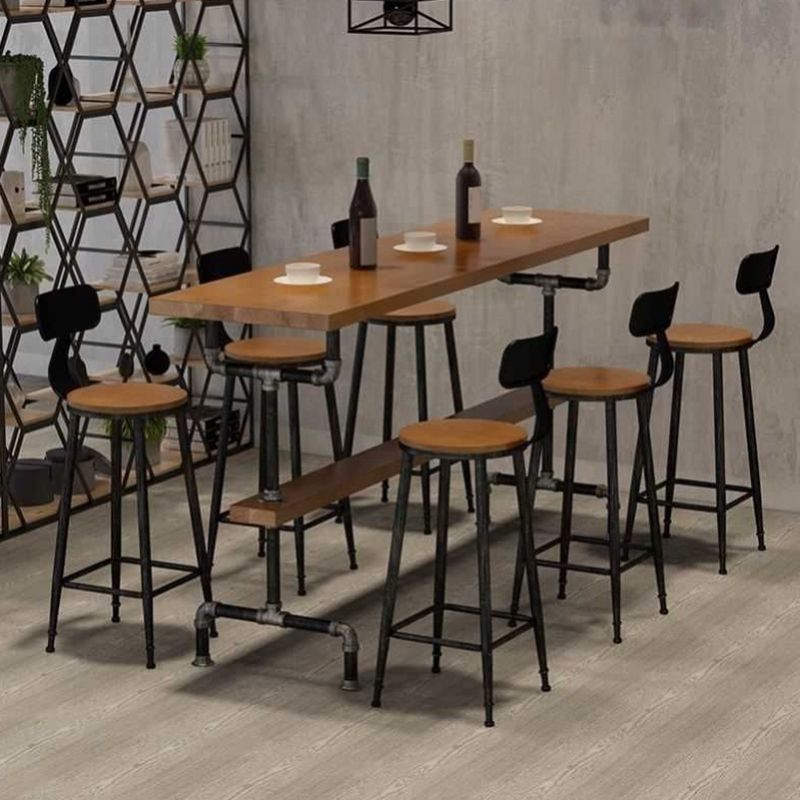 Tavolo da pranzo da bistrot rettangolare in legno massello industriale