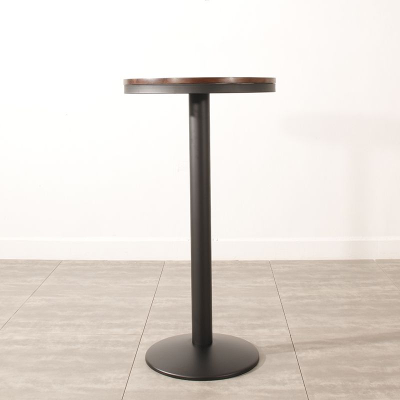 1/3 Pieces Industrial Iron Bistro Set Round Bar Table Set with Pine Wood Top