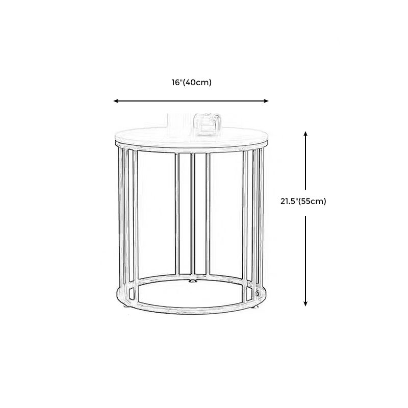 Frame Base Design Gold/ Black Metal Slate Top White Rectangular Side Table Clearhalo 'Coffee & Accent Tables' 'End & Side Tables' 'end_side_tables' 'furn' 'furn_end_side_tables' 'Furniture' 'Living Room Furniture' 1200x1200_2c49c534-b07b-4c7b-ab76-60d063b87087