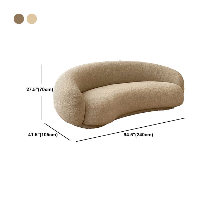 Sofá de forma de luna curva de brazo empotrado contemporáneo para sala de estar para sala de estar