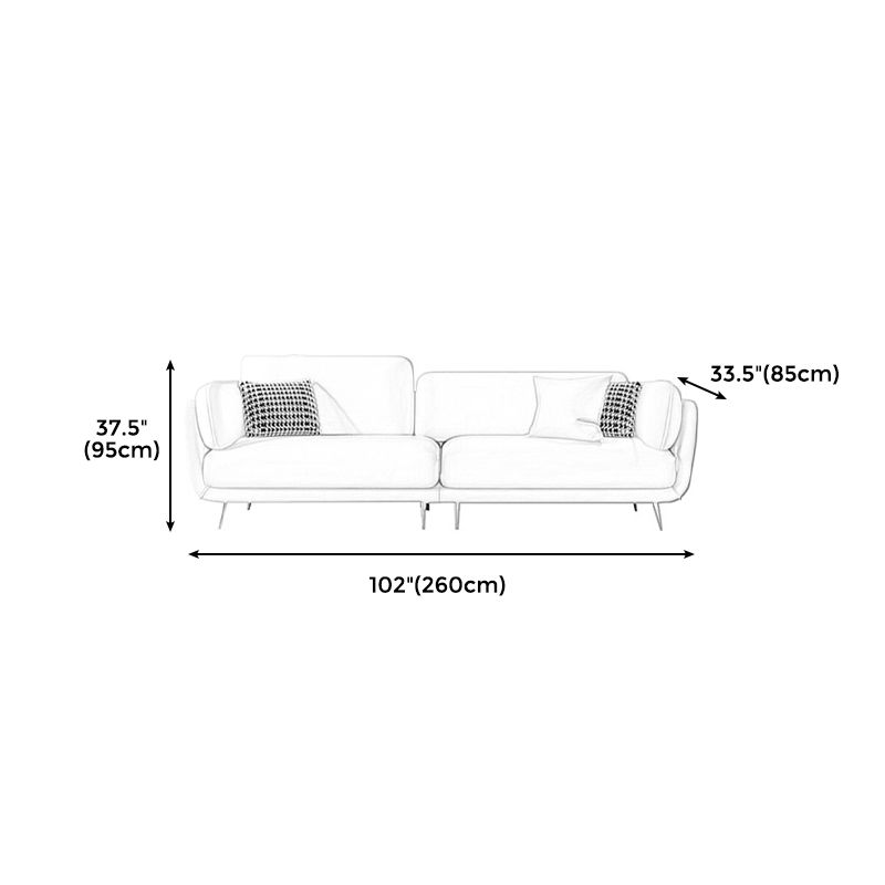 36" High Modern Velvet Square Arm Sofa with 2 Pillows Standard Sofa for Living Room Clearhalo 'furn' 'furn_sofas' 'Furniture' 'furniture_sofas' 'kitchen' 'kitchen_sofas' 'Living Room Furniture' 'Sofa' 'sofas' 1200x1200_2c4d3512-a09f-40ff-87a4-c16fb41992a4