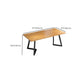 Juego de comedor rectangular de 1/2/5/7 piezas, mesa de comedor de madera maciza con sillas de cuero