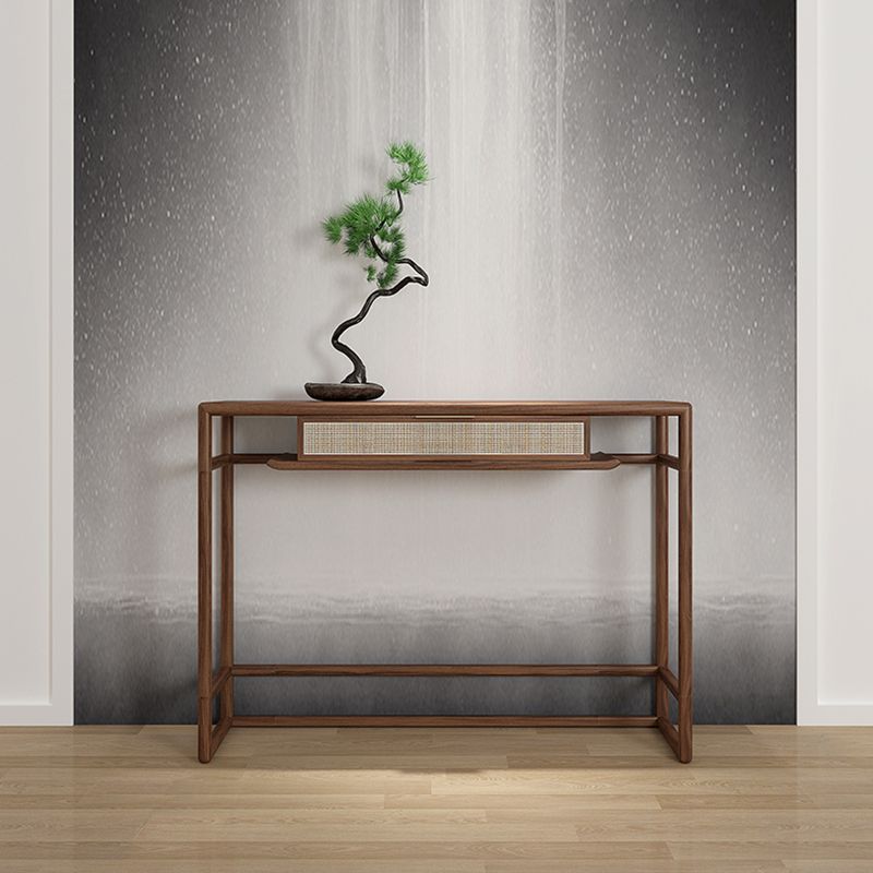 Mesa de consola contemporánea de forma rectángulo Table de sofá de consola de cenizas naturales/marrones